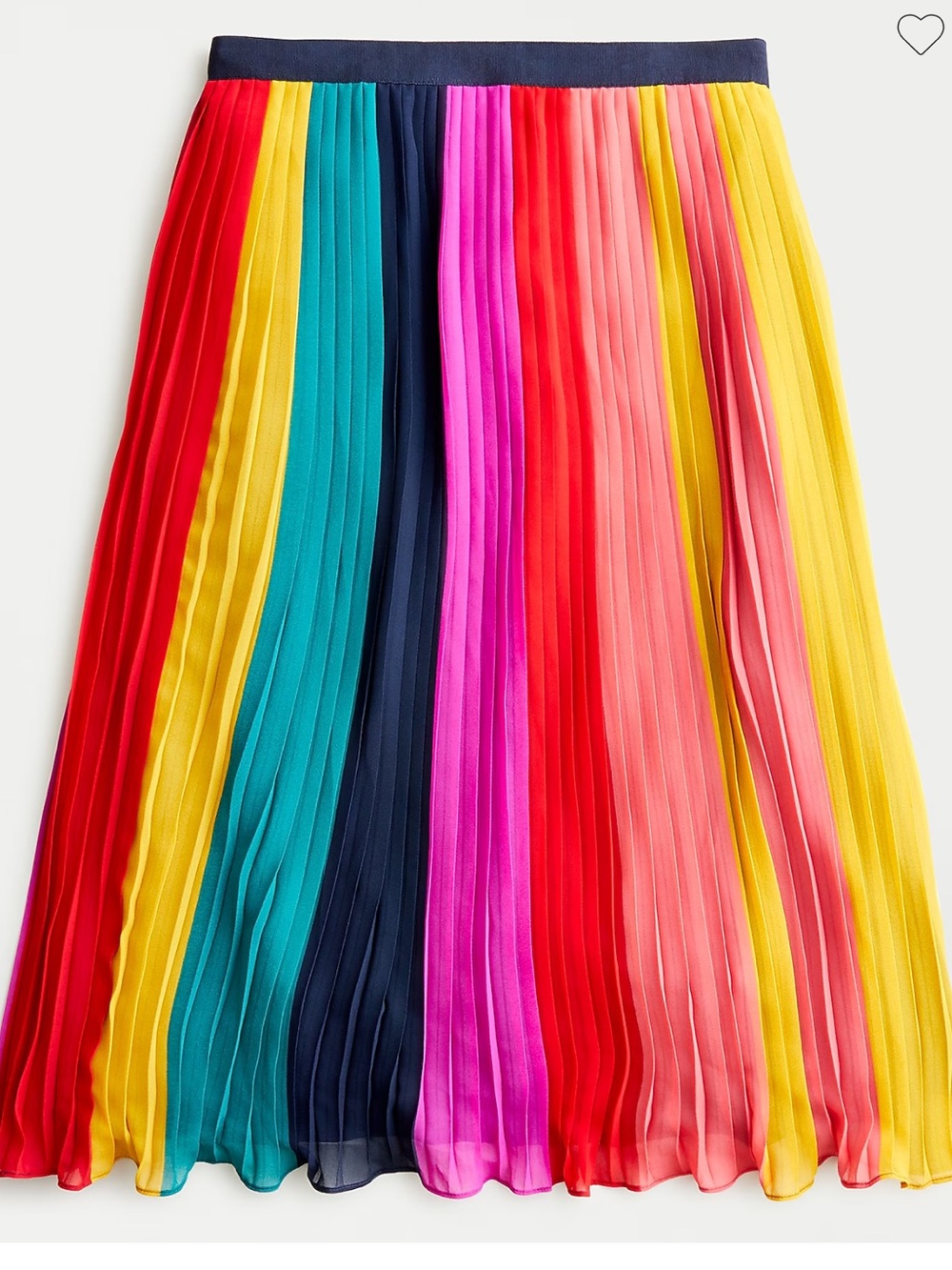 Colorblock Pleated Midi Skirt - Multicolor
